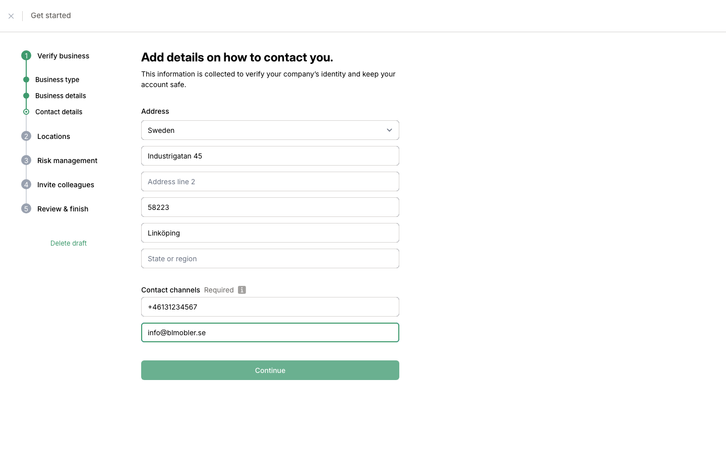 Add contact details