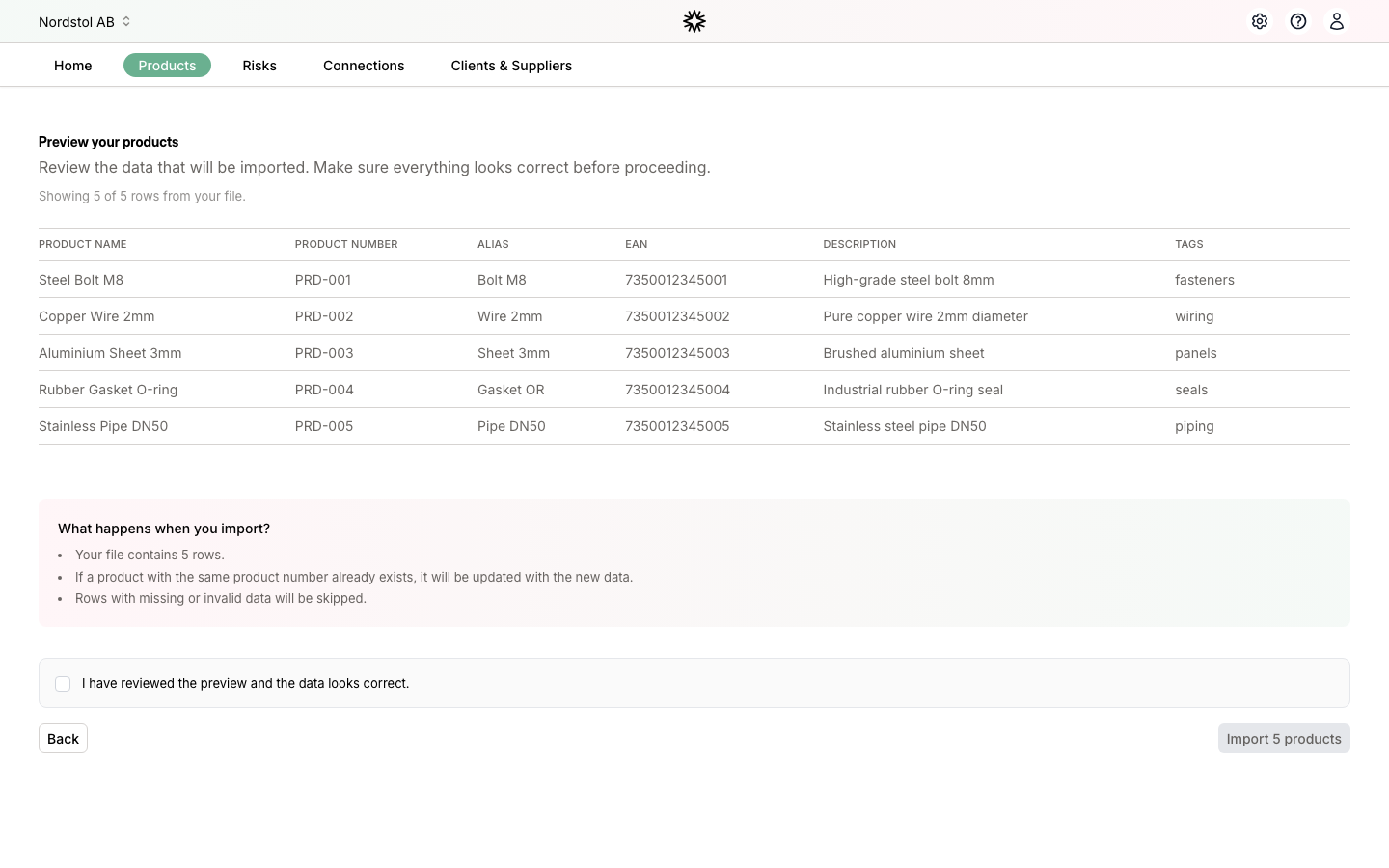 Preview your data before importing